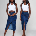 Mimi Lolo Jeans Skirt With Slit